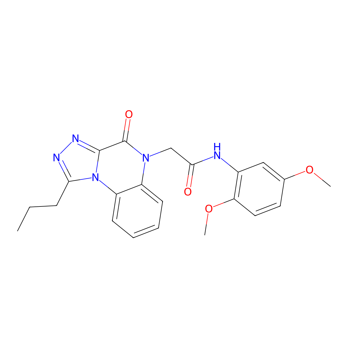 N-(2,5-dimethoxyphenyl)-2-(4-oxo-1-propyl[1,2,4]triazolo[4,3-a]quinoxalin-5(4H)-yl)acetamide molecular structure, CAS 1260903-73-8