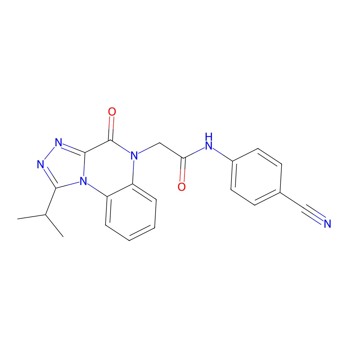 N-(4-cyanophenyl)-2-(1-isopropyl-4-oxo-[1,2,4]triazolo[4,3-a]quinoxalin-5(4H)-yl)acetamide molecular structure, CAS 1260904-23-1