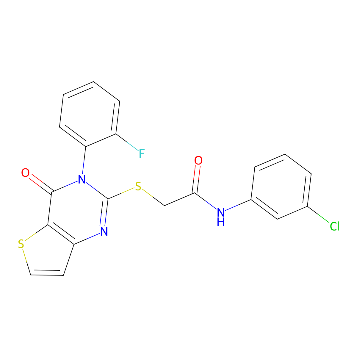 N-(3-chlorophenyl)-2-{[3-(2-fluorophenyl)-4-oxo-3,4-dihydrothieno[3,2-d]pyrimidin-2-yl]sulfanyl}acetamide molecular structure, CAS 1260904-27-5