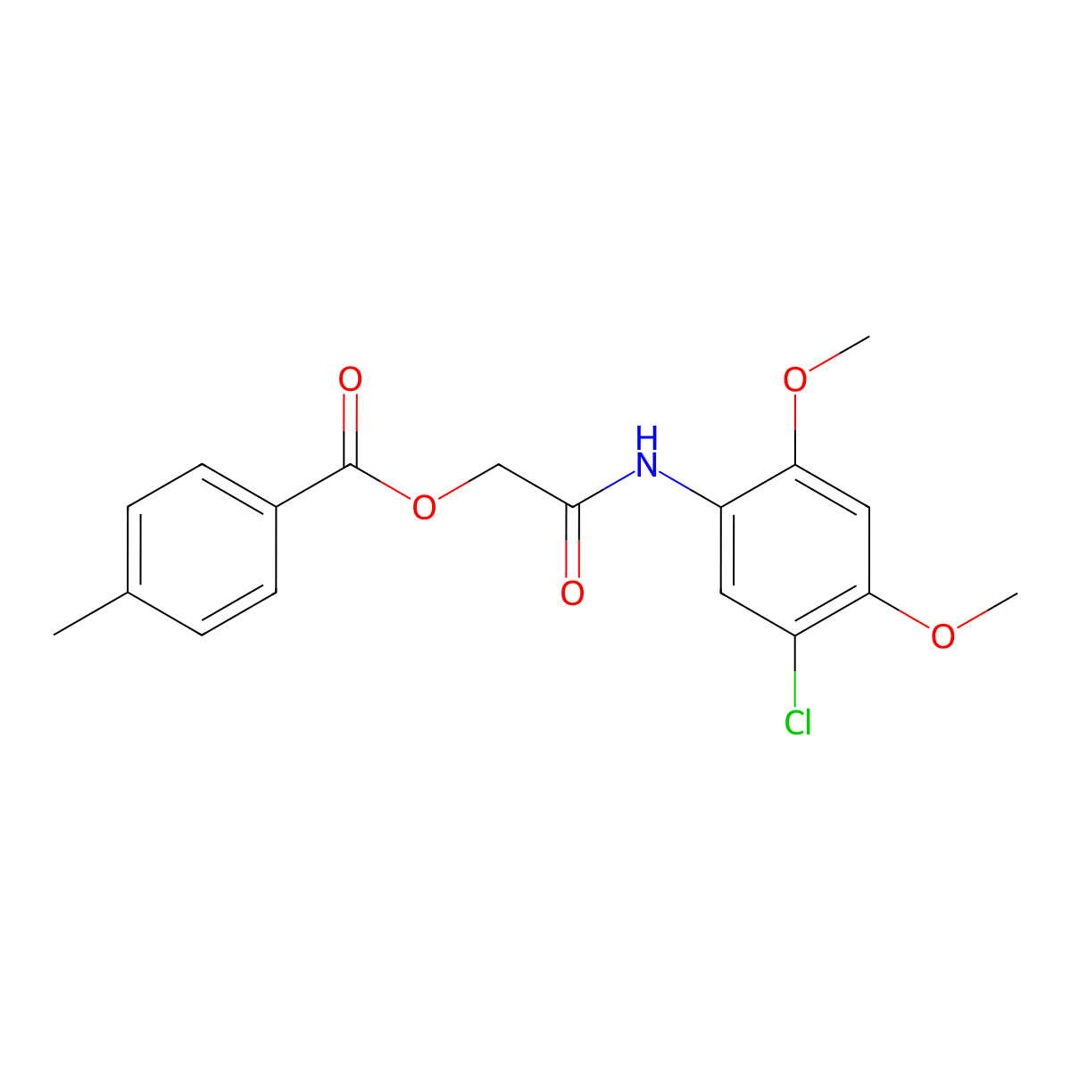 2-((5-Chloro-2,4-dimethoxyphenyl)amino)-2-oxoethyl 4-methylbenzoate molecular structure, CAS 1260905-24-5