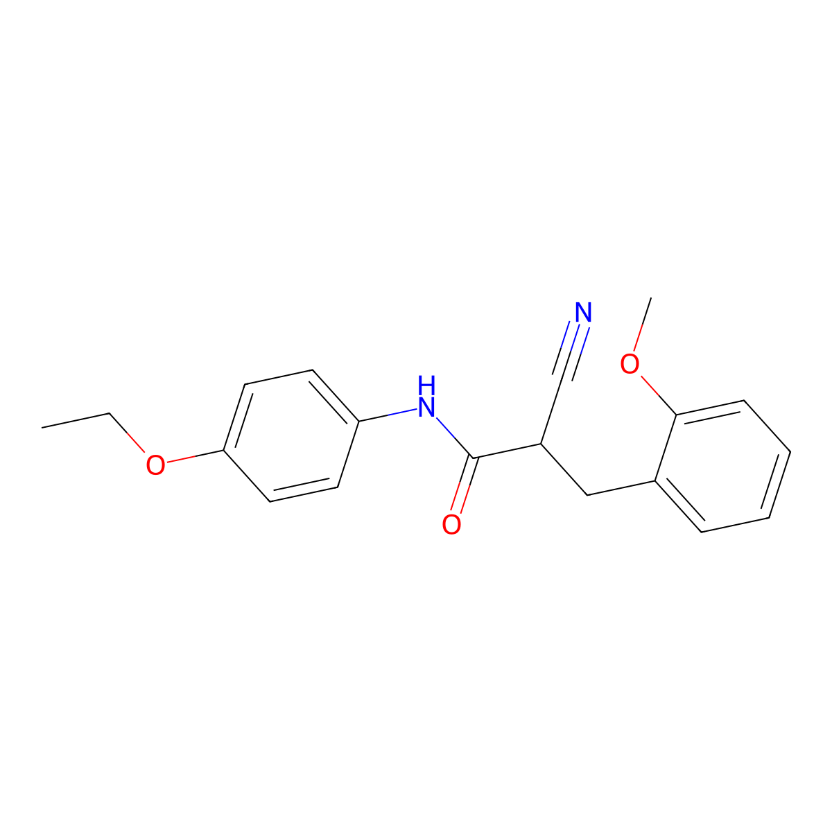 2-cyano-N-(4-ethoxyphenyl)-3-(2-methoxyphenyl)propanamide molecular structure, CAS 1260905-44-9