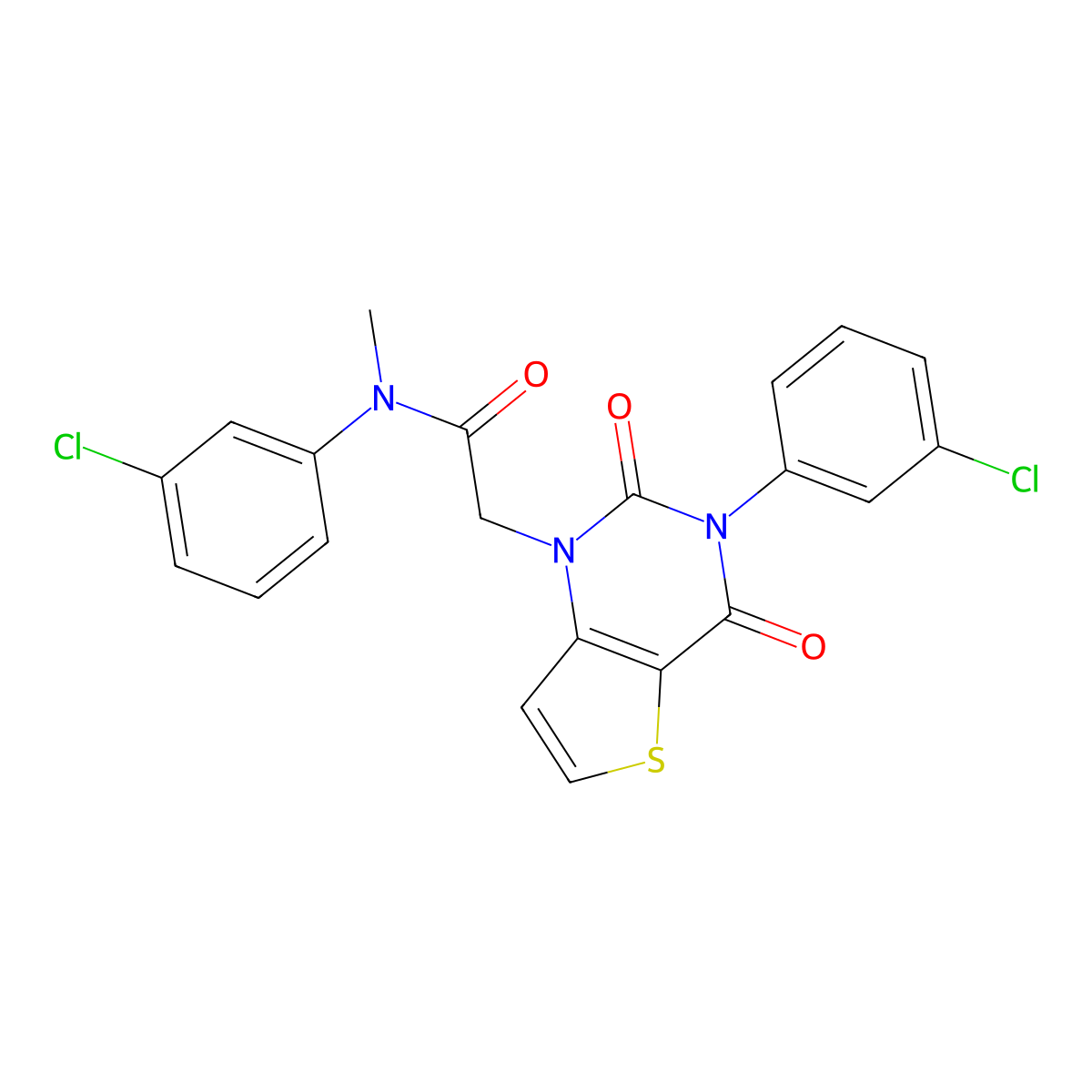 N-(3-chlorophenyl)-2-(3-(3-chlorophenyl)-2,4-dioxo-3,4-dihydrothieno[3,2-d]pyrimidin-1(2H)-yl)-N-methylacetamide molecular structure, CAS 1260905-99-4