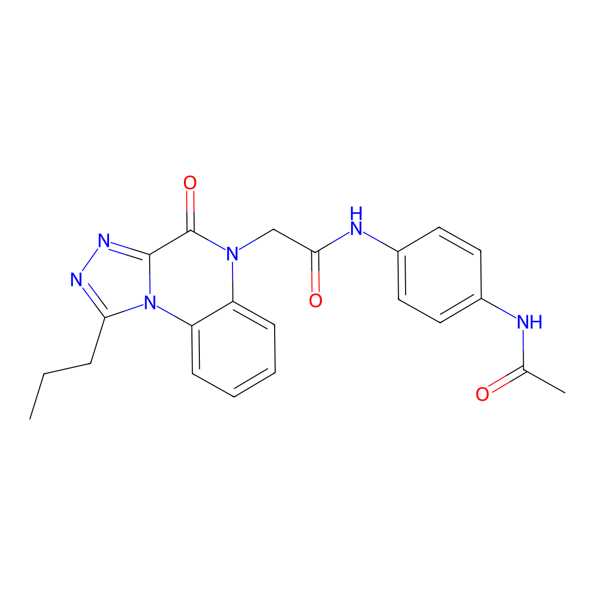N-[4-(acetylamino)phenyl]-2-(4-oxo-1-propyl[1,2,4]triazolo[4,3-a]quinoxalin-5(4H)-yl)acetamide molecular structure, CAS 1260906-11-3