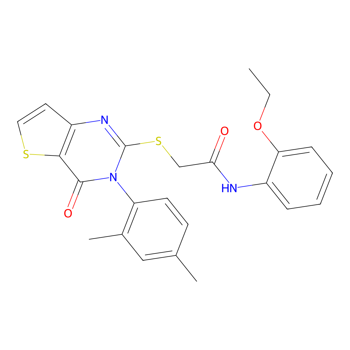 2-{[3-(2,4-dimethylphenyl)-4-oxo-3,4-dihydrothieno[3,2-d]pyrimidin-2-yl]sulfanyl}-N-(2-ethoxyphenyl)acetamide molecular structure, CAS 1260906-25-9