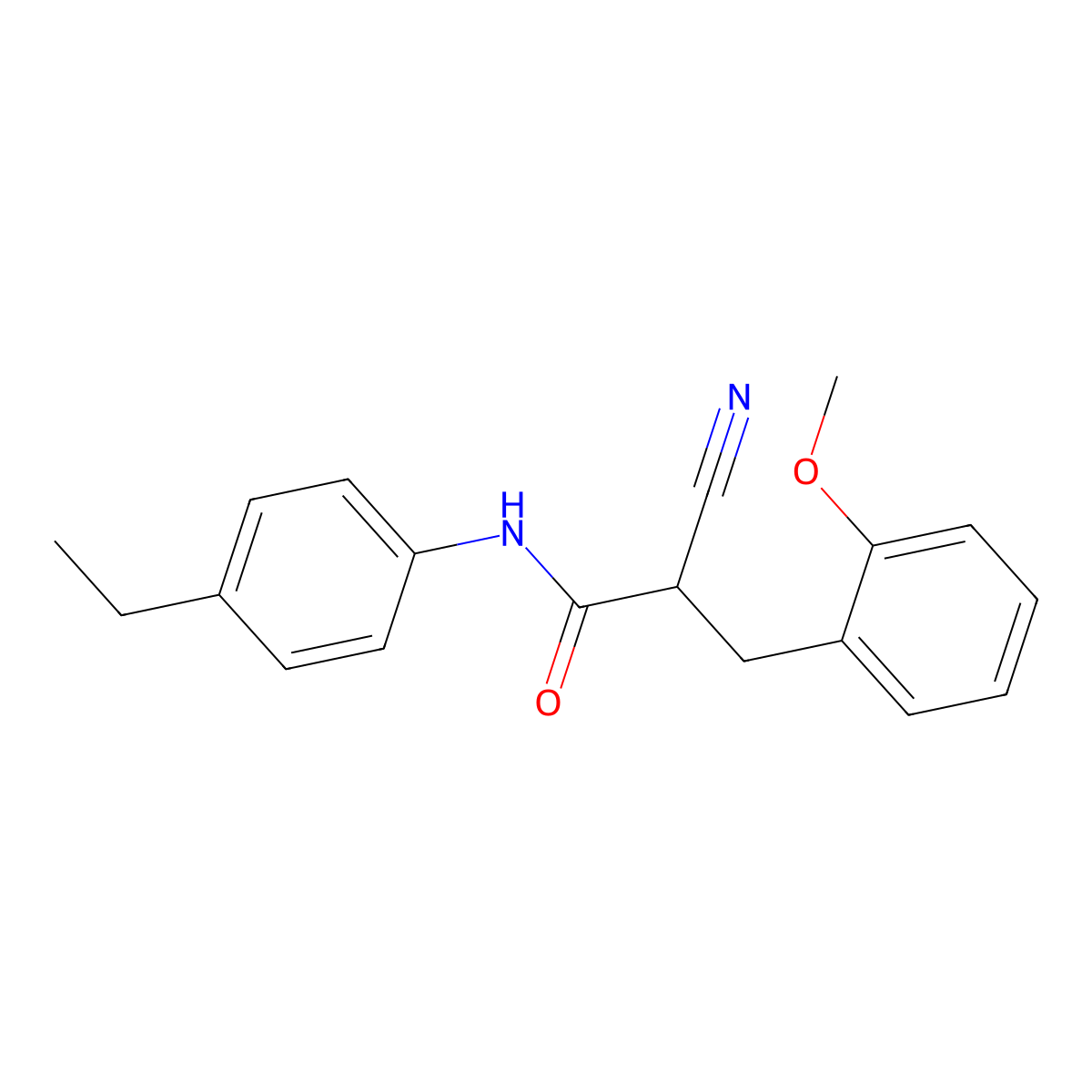 2-cyano-N-(4-ethylphenyl)-3-(2-methoxyphenyl)propanamide molecular structure, CAS 1260906-37-3