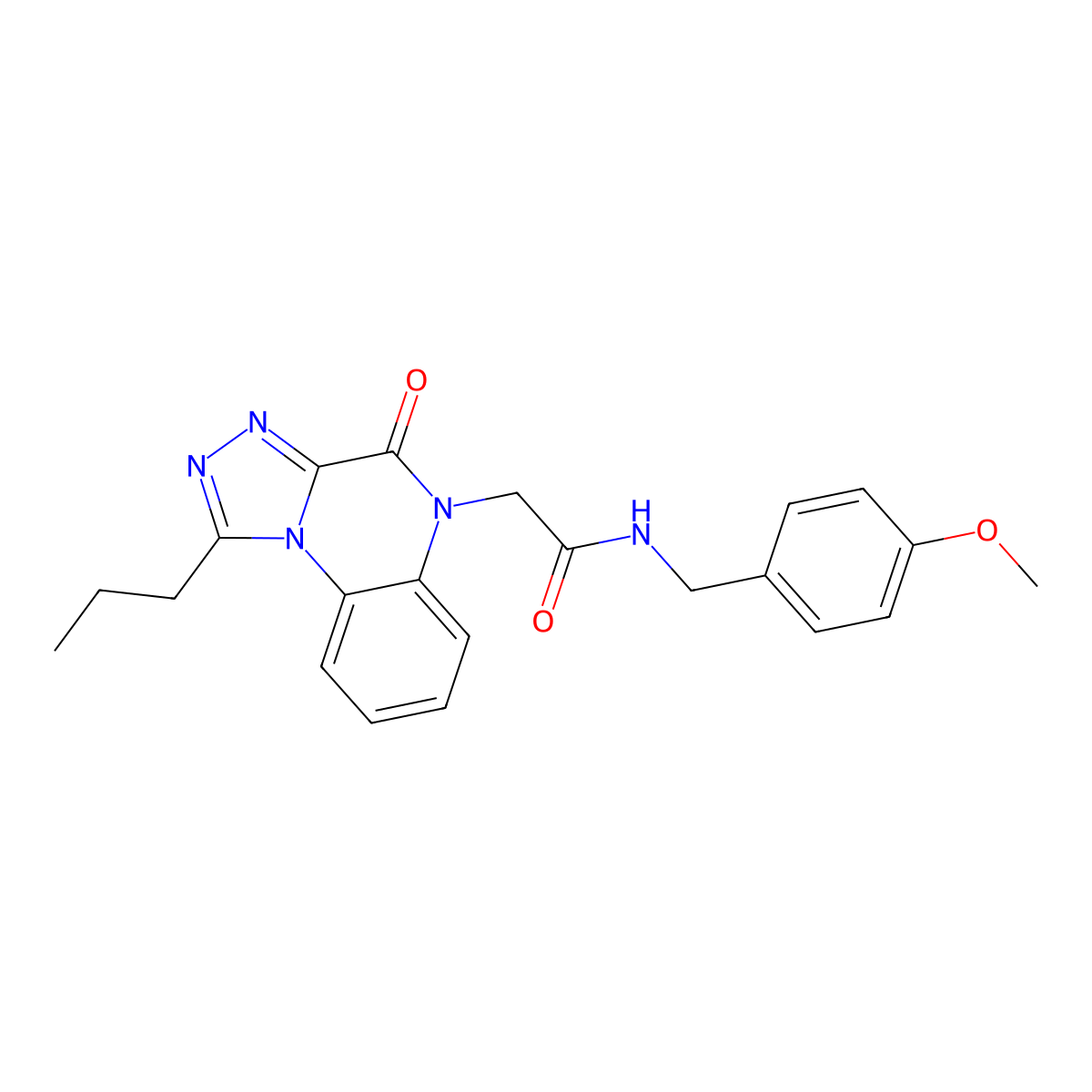 N-(4-methoxybenzyl)-2-(4-oxo-1-propyl[1,2,4]triazolo[4,3-a]quinoxalin-5(4H)-yl)acetamide molecular structure, CAS 1260906-83-9