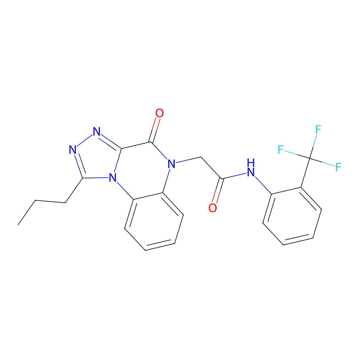 2-(4-oxo-1-propyl[1,2,4]triazolo[4,3-a]quinoxalin-5(4H)-yl)-N-[2-(trifluoromethyl)phenyl]acetamide molecular structure, CAS 1260907-54-7