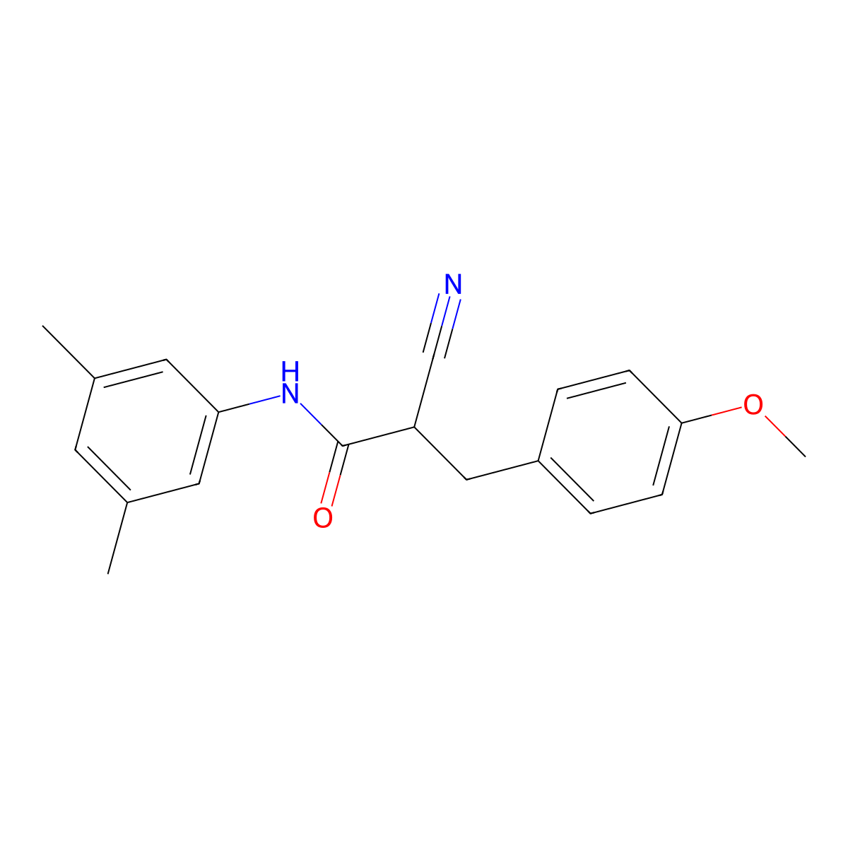 2-cyano-N-(3,5-dimethylphenyl)-3-(4-methoxyphenyl)propanamide molecular structure, CAS 1260907-79-6