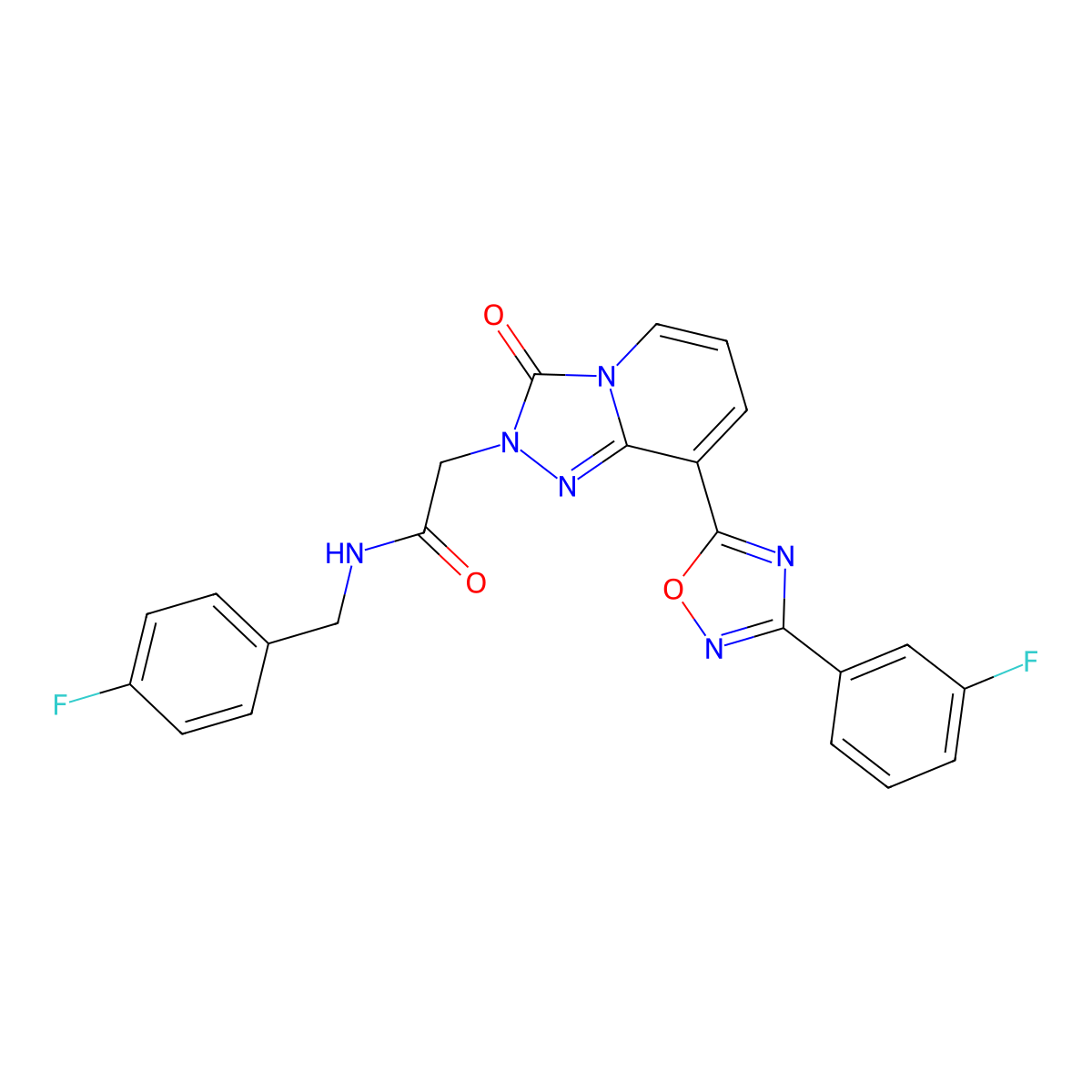 N-(4-fluorobenzyl)-2-{8-[3-(3-fluorophenyl)-1,2,4-oxadiazol-5-yl]-3-oxo[1,2,4]triazolo[4,3-a]pyridin-2(3H)-yl}acetamide molecular structure, CAS 1260908-03-9