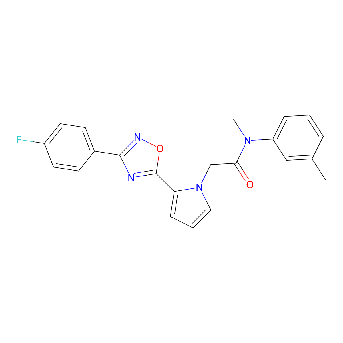 2-{2-[3-(4-fluorophenyl)-1,2,4-oxadiazol-5-yl]-1H-pyrrol-1-yl}-N-methyl-N-(3-methylphenyl)acetamide molecular structure, CAS 1260908-05-1