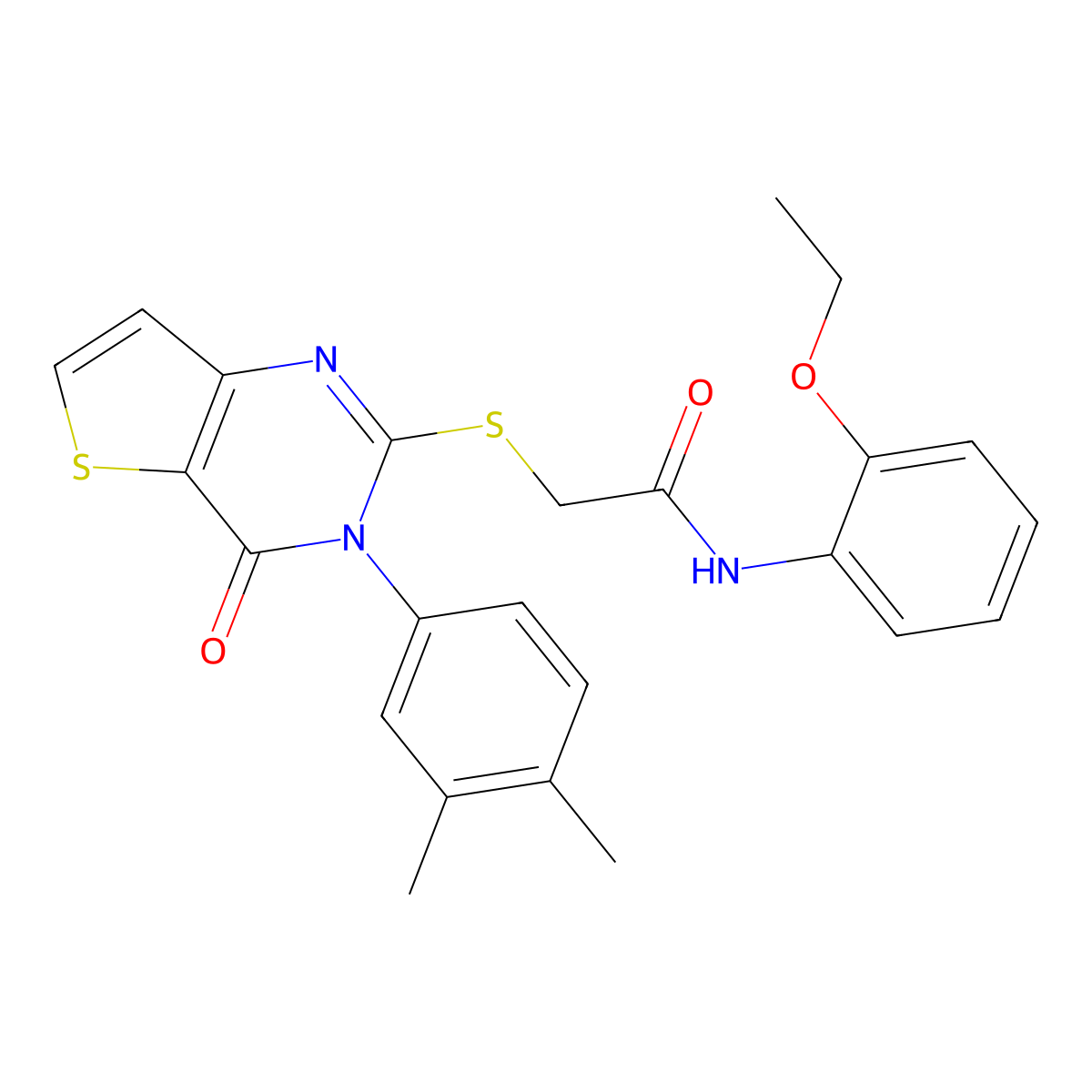 2-{[3-(3,4-dimethylphenyl)-4-oxo-3,4-dihydrothieno[3,2-d]pyrimidin-2-yl]sulfanyl}-N-(2-ethoxyphenyl)acetamide molecular structure, CAS 1260908-13-1