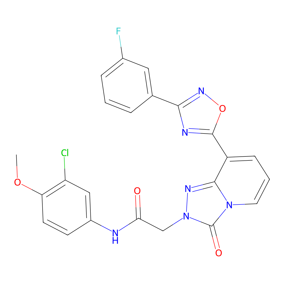N-(3-chloro-4-methoxyphenyl)-2-{8-[3-(3-fluorophenyl)-1,2,4-oxadiazol-5-yl]-3-oxo[1,2,4]triazolo[4,3-a]pyridin-2(3H)-yl}acetamide molecular structure, CAS 1260909-87-2