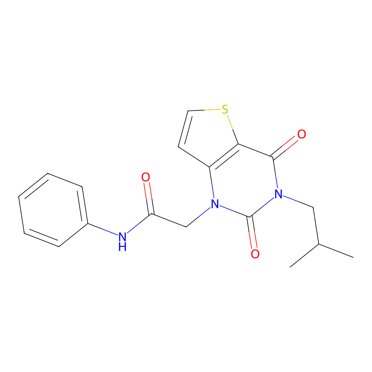 2-[3-(2-methylpropyl)-2,4-dioxo-3,4-dihydrothieno[3,2-d]pyrimidin-1(2H)-yl]-N-phenylacetamide molecular structure, CAS 1260910-28-8