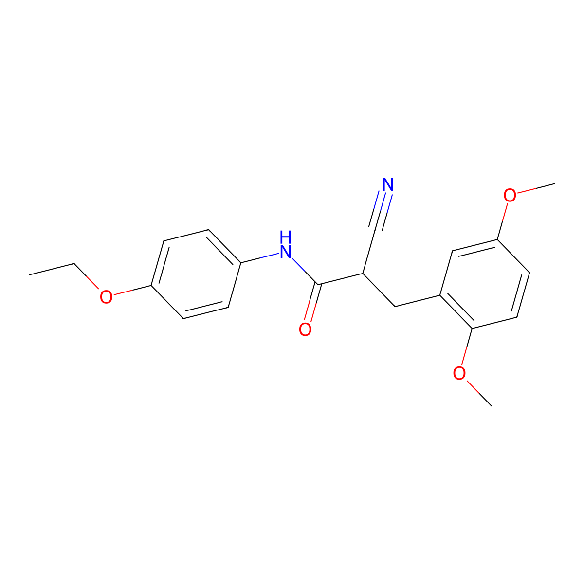 2-cyano-3-(2,5-dimethoxyphenyl)-N-(4-ethoxyphenyl)propanamide molecular structure, CAS 1260910-41-5