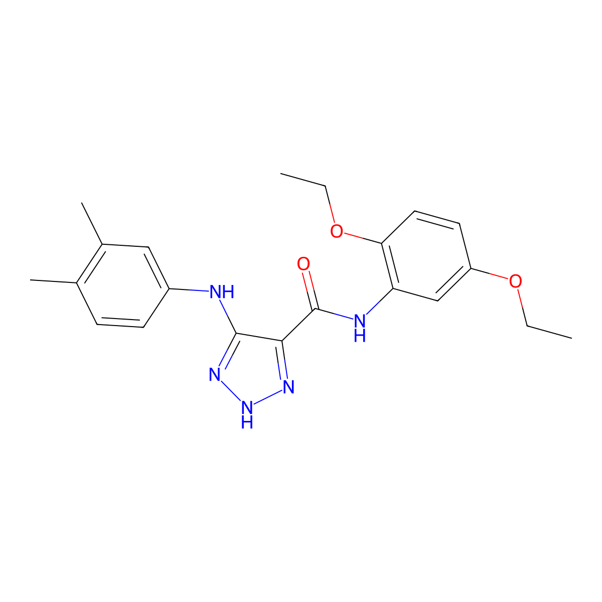 N-(2,5-diethoxyphenyl)-5-[(3,4-dimethylphenyl)amino]-1H-1,2,3-triazole-4-carboxamide molecular structure, CAS 1260910-69-7