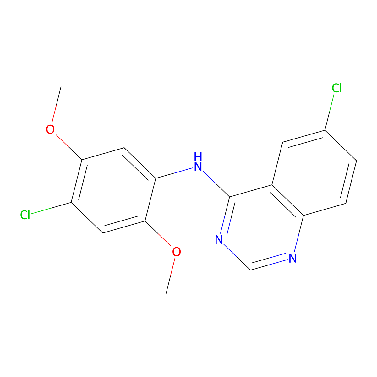 6-chloro-N-(4-chloro-2,5-dimethoxyphenyl)quinazolin-4-amine molecular structure, CAS 1260910-72-2