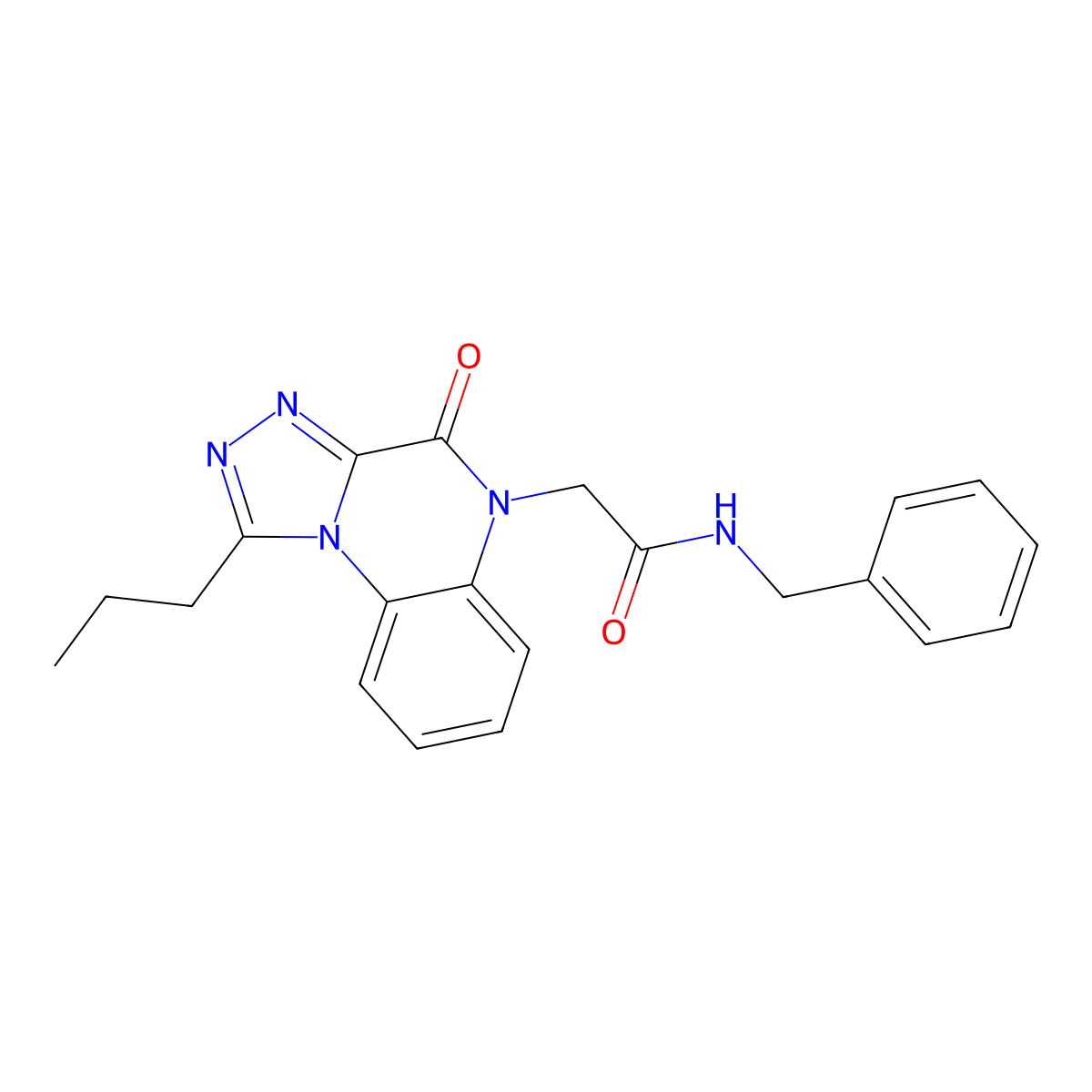 N-benzyl-2-(4-oxo-1-propyl[1,2,4]triazolo[4,3-a]quinoxalin-5(4H)-yl)acetamide molecular structure, CAS 1260910-98-2