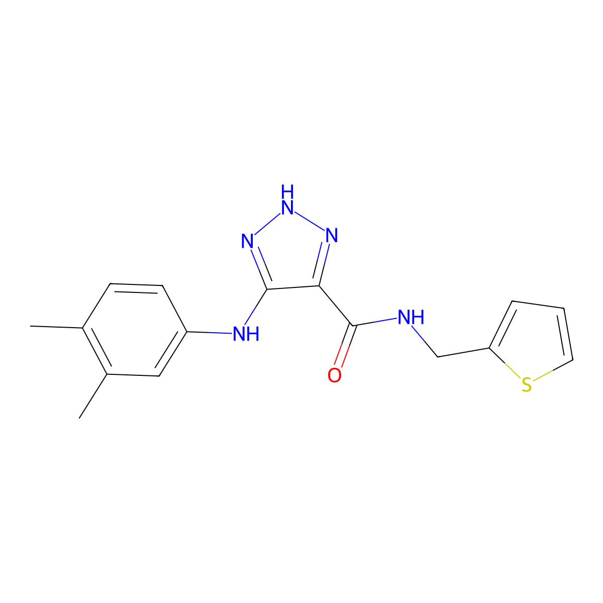 5-[(3,4-dimethylphenyl)amino]-N-(2-thienylmethyl)-1H-1,2,3-triazole-4-carboxamide molecular structure, CAS 1260911-09-8