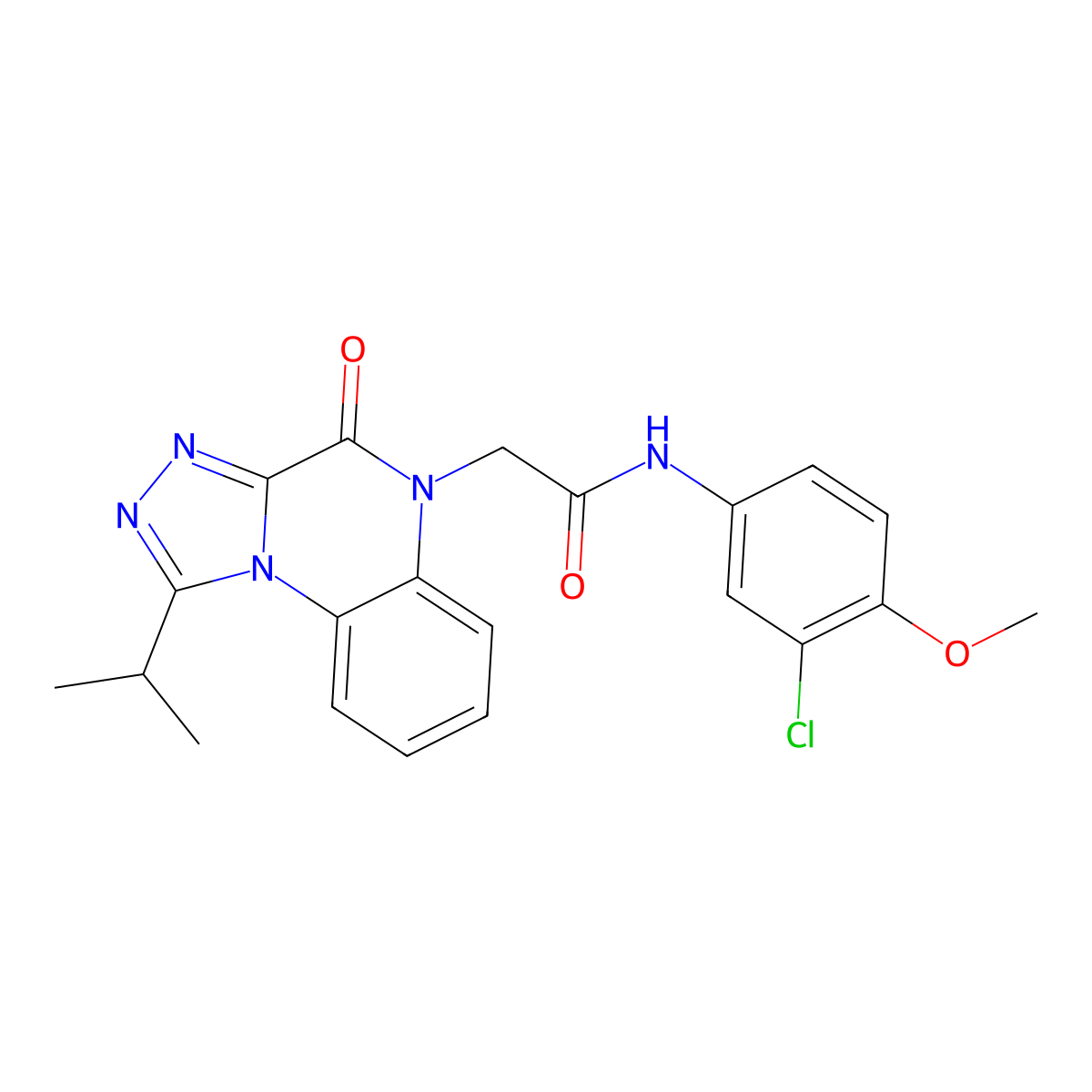 N-(3-chloro-4-methoxyphenyl)-2-[4-oxo-1-(propan-2-yl)[1,2,4]triazolo[4,3-a]quinoxalin-5(4H)-yl]acetamide molecular structure, CAS 1260911-78-1