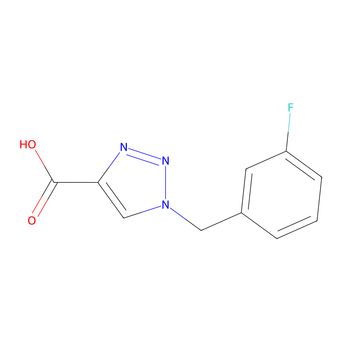 1-[(3-fluorophenyl)methyl]-1H-1,2,3-triazole-4-carboxylic acid molecular structure, CAS 1260912-27-3