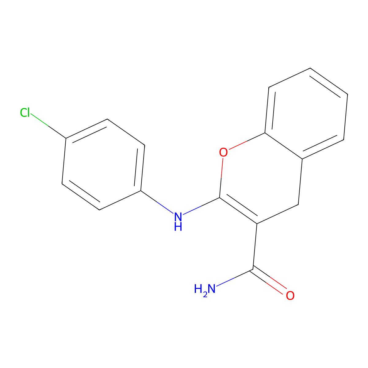 2-[(4-chlorophenyl)amino]-4H-chromene-3-carboxamide molecular structure, CAS 1260912-44-4