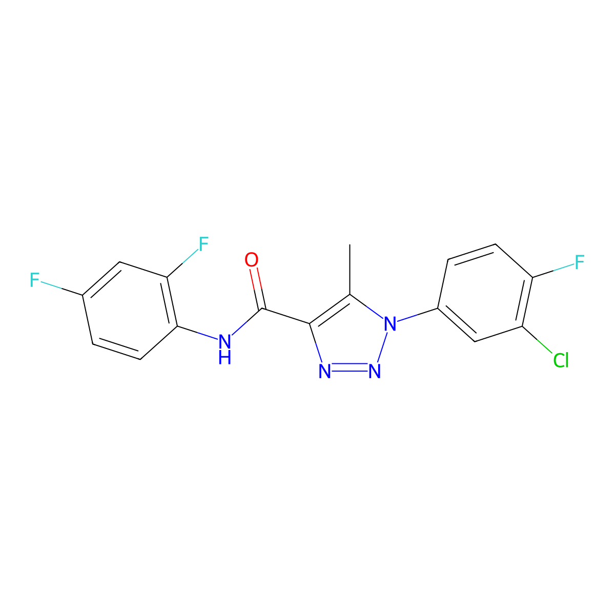 1-(3-chloro-4-fluorophenyl)-N-(2,4-difluorophenyl)-5-methyl-1H-1,2,3-triazole-4-carboxamide molecular structure, CAS 1260912-80-8