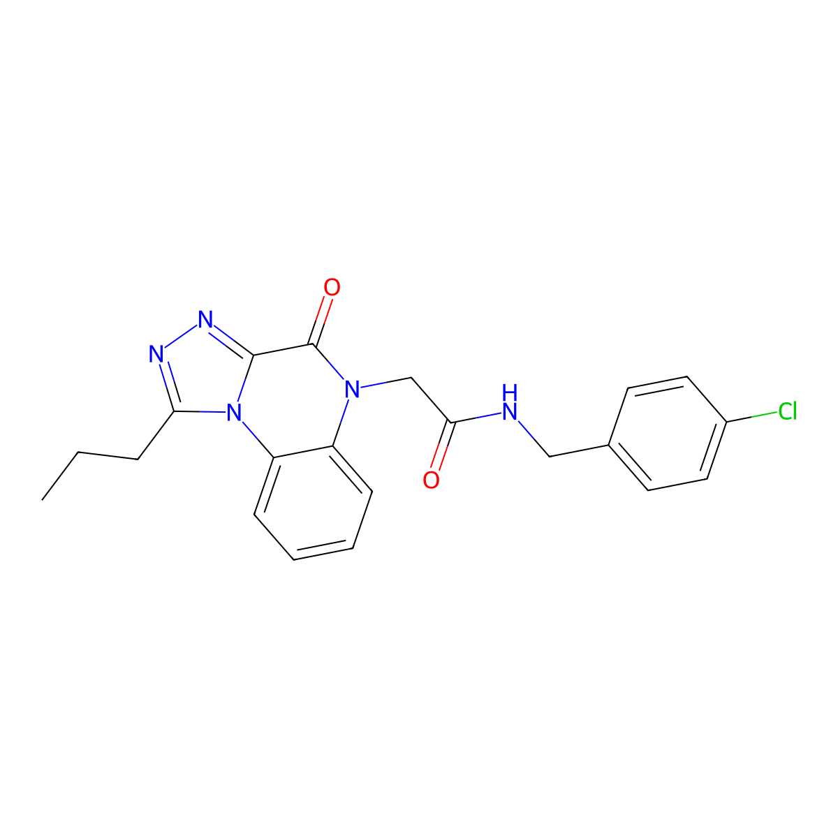 N-(4-chlorobenzyl)-2-(4-oxo-1-propyl[1,2,4]triazolo[4,3-a]quinoxalin-5(4H)-yl)acetamide molecular structure, CAS 1260912-98-8