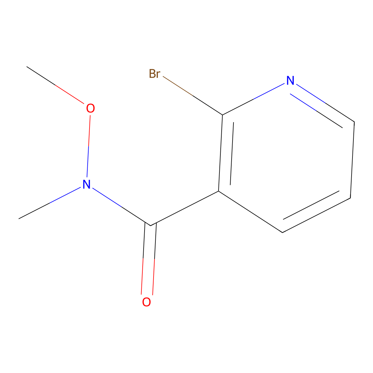 2-bromo-N-methoxy-N-methylpyridine-3-carboxamide molecular structure, CAS 1260913-24-3