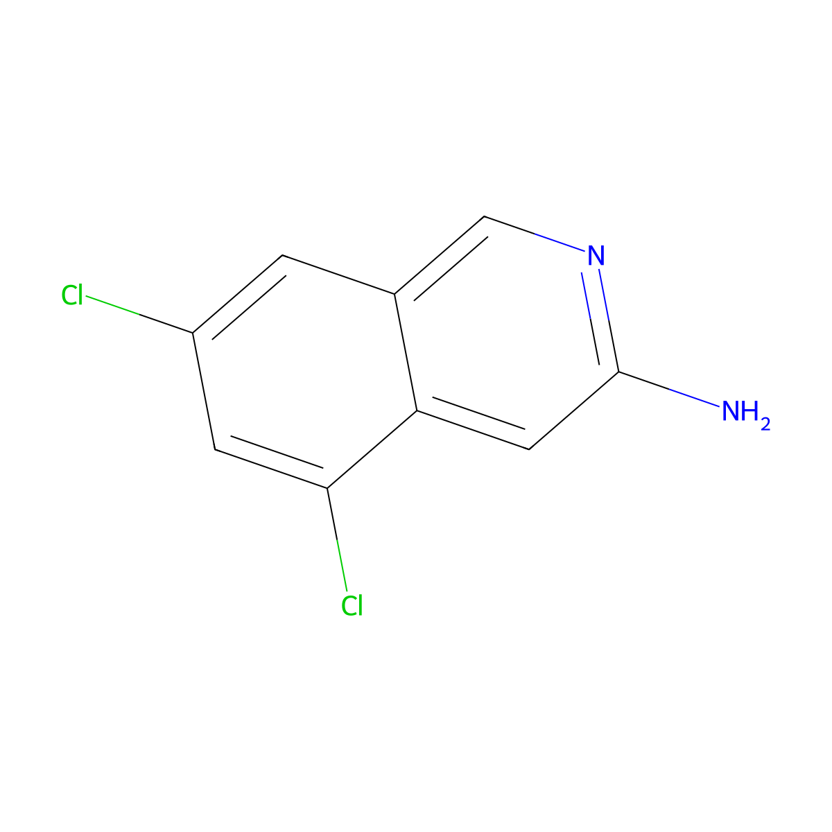 5,7-Dichloroisoquinolin-3-amine molecular structure, CAS 1260913-38-9
