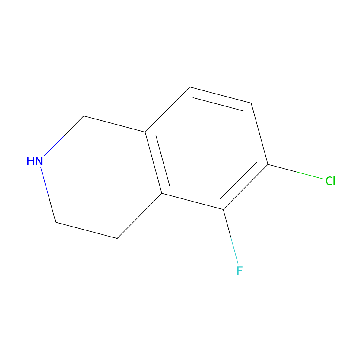 6-Chloro-5-fluoro-1,2,3,4-tetrahydroisoquinoline molecular structure, CAS 1260913-51-6
