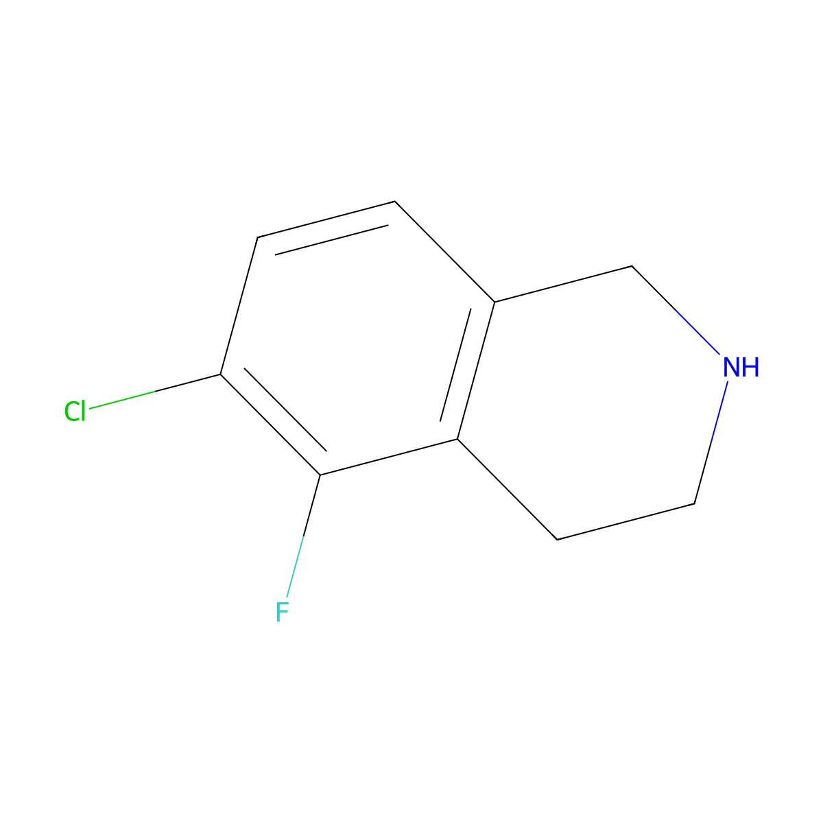 6-Chloro-5-fluoro-1,2,3,4-tetrahydroisoquinoline molecular structure, CAS 1260913-51-6
