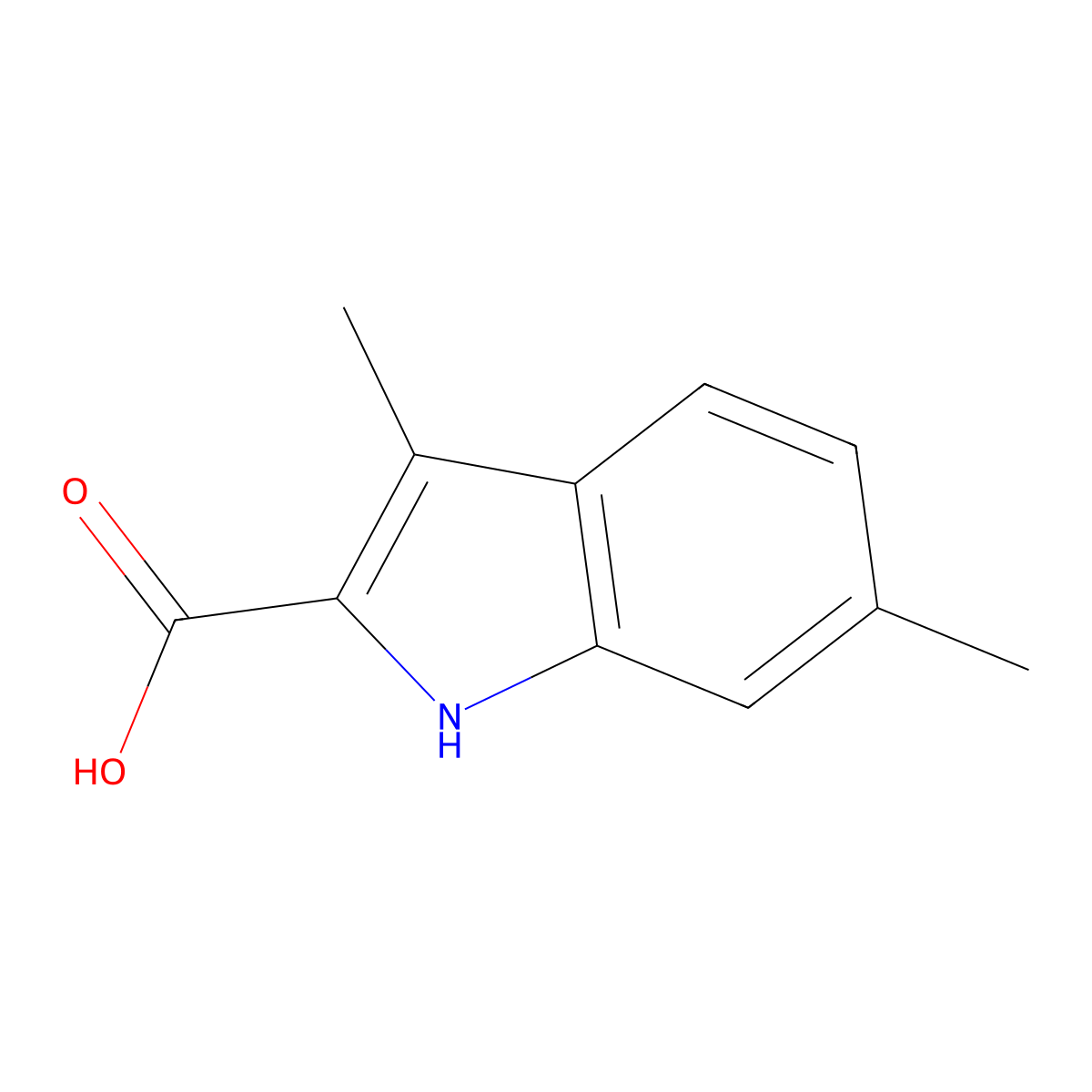 3,6-dimethyl-1H-indole-2-carboxylic acid molecular structure, CAS 1260913-57-2