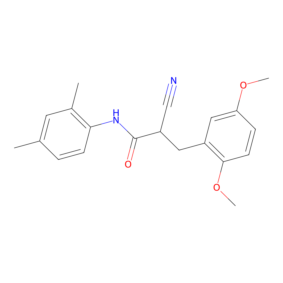 2-cyano-3-(2,5-dimethoxyphenyl)-N-(2,4-dimethylphenyl)propanamide molecular structure, CAS 1260914-64-4