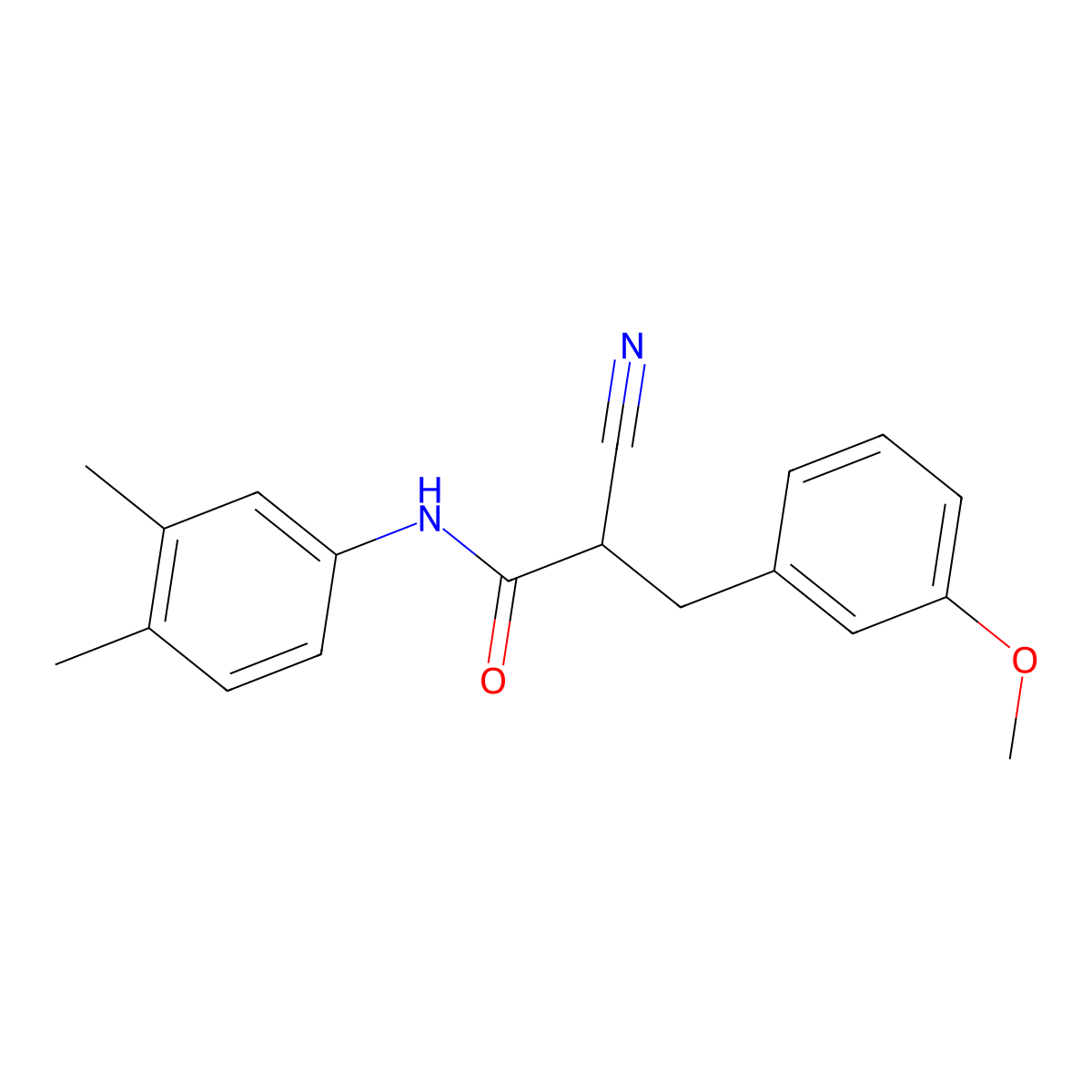 2-cyano-N-(3,4-dimethylphenyl)-3-(3-methoxyphenyl)propanamide molecular structure, CAS 1260914-72-4