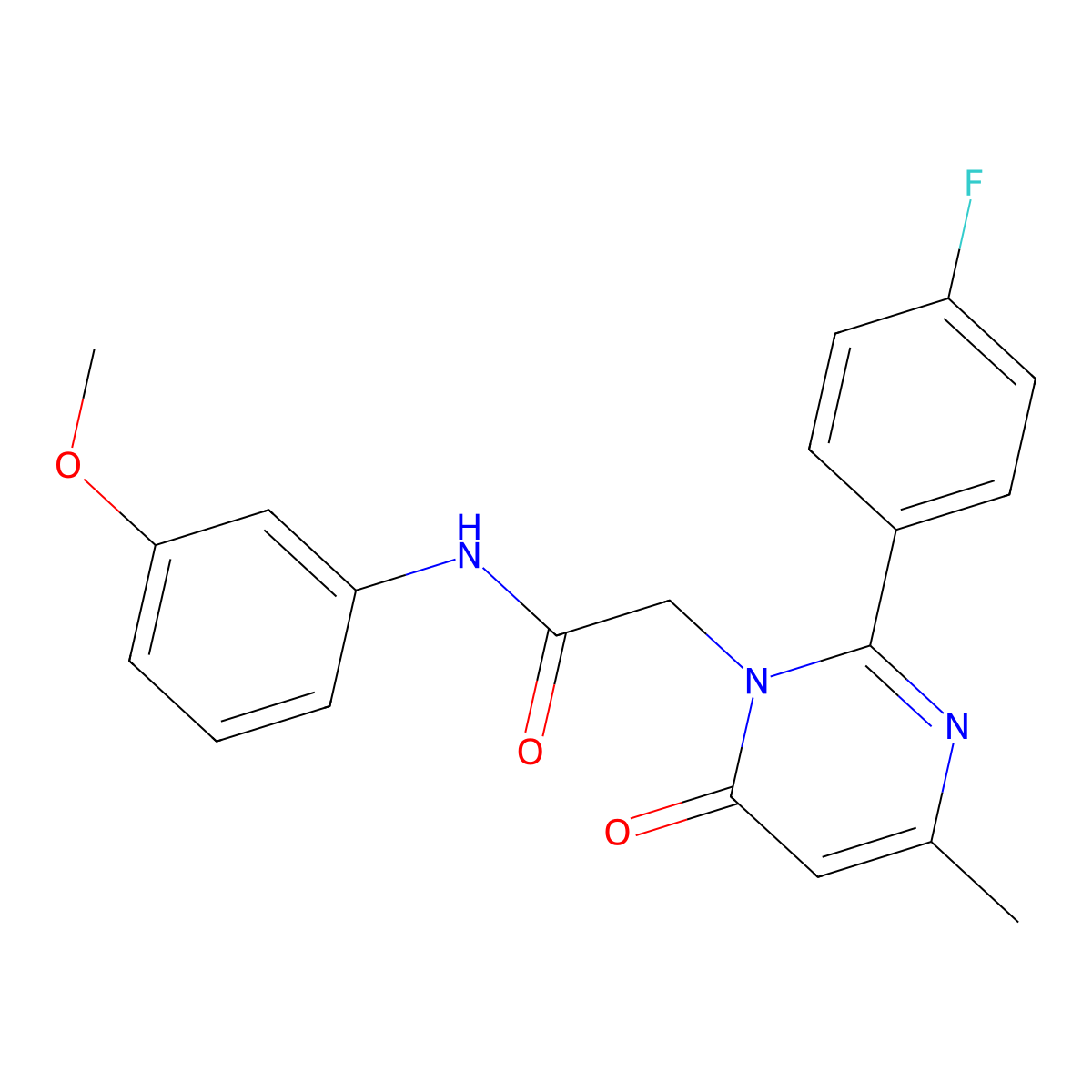 2-[2-(4-fluorophenyl)-4-methyl-6-oxopyrimidin-1(6H)-yl]-N-(3-methoxyphenyl)acetamide molecular structure, CAS 1260914-89-3