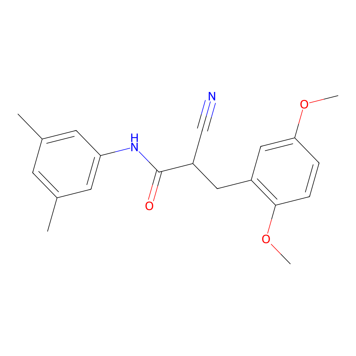 2-cyano-3-(2,5-dimethoxyphenyl)-N-(3,5-dimethylphenyl)propanamide molecular structure, CAS 1260915-78-3