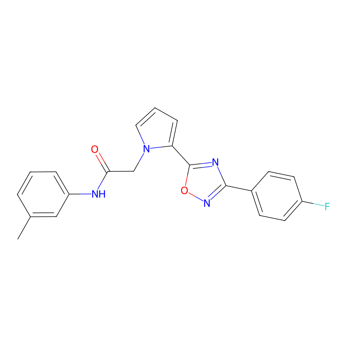 2-{2-[3-(4-fluorophenyl)-1,2,4-oxadiazol-5-yl]-1H-pyrrol-1-yl}-N-(3-methylphenyl)acetamide molecular structure, CAS 1260916-65-1