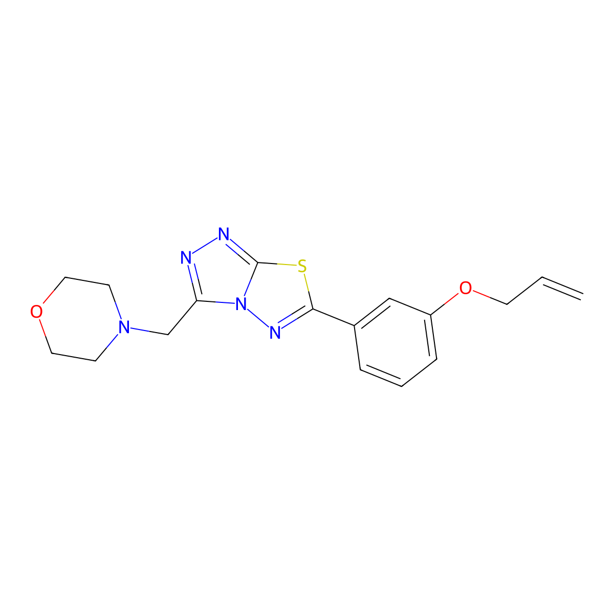 Allyl 3-[3-(4-morpholinylmethyl)[1,2,4]triazolo[3,4-b][1,3,4]thiadiazol-6-yl]phenyl ether molecular structure, CAS 1260916-93-5