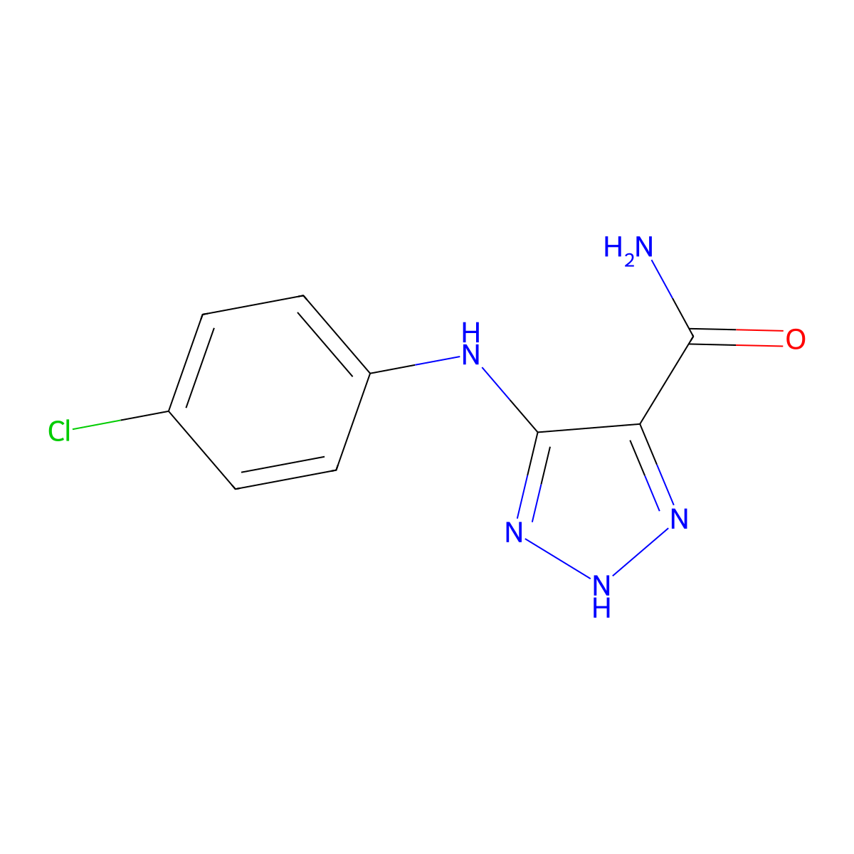 5-[(4-chlorophenyl)amino]-1H-1,2,3-triazole-4-carboxamide molecular structure, CAS 1260917-82-5