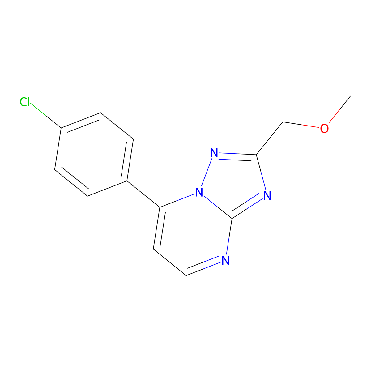 7-(4-Chlorophenyl)-2-(methoxymethyl)[1,2,4]triazolo[1,5-a]pyrimidine molecular structure, CAS 1260918-18-0