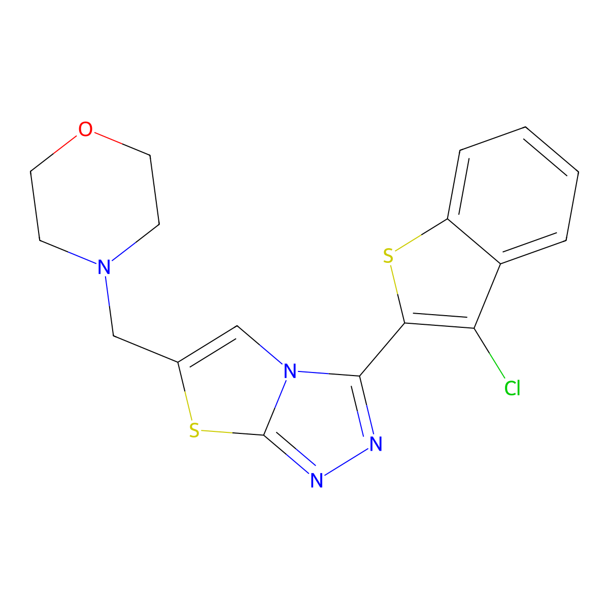 3-(3-Chloro-1-benzothiophen-2-yl)-6-(morpholin-4-ylmethyl)[1,3]thiazolo[2,3-c][1,2,4]triazole molecular structure, CAS 1260918-29-3
