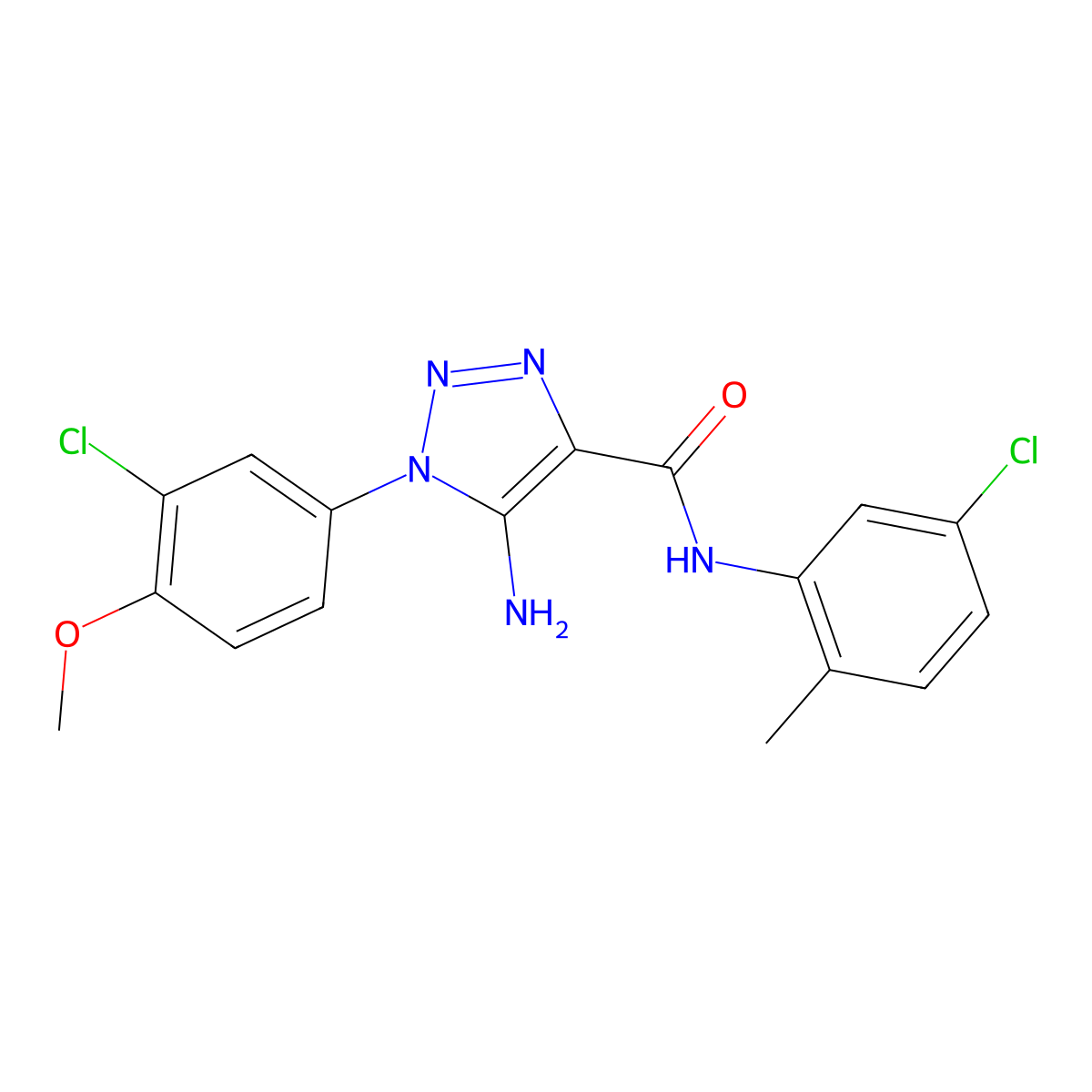 5-amino-1-(3-chloro-4-methoxyphenyl)-N-(5-chloro-2-methylphenyl)-1H-1,2,3-triazole-4-carboxamide molecular structure, CAS 1260918-63-5