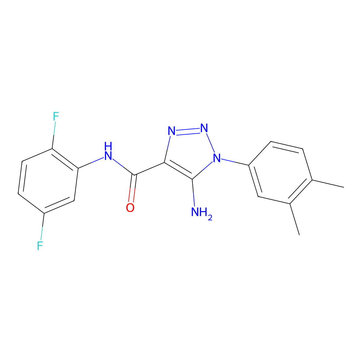 5-amino-N-(2,5-difluorophenyl)-1-(3,4-dimethylphenyl)-1H-1,2,3-triazole-4-carboxamide molecular structure, CAS 1260918-71-5