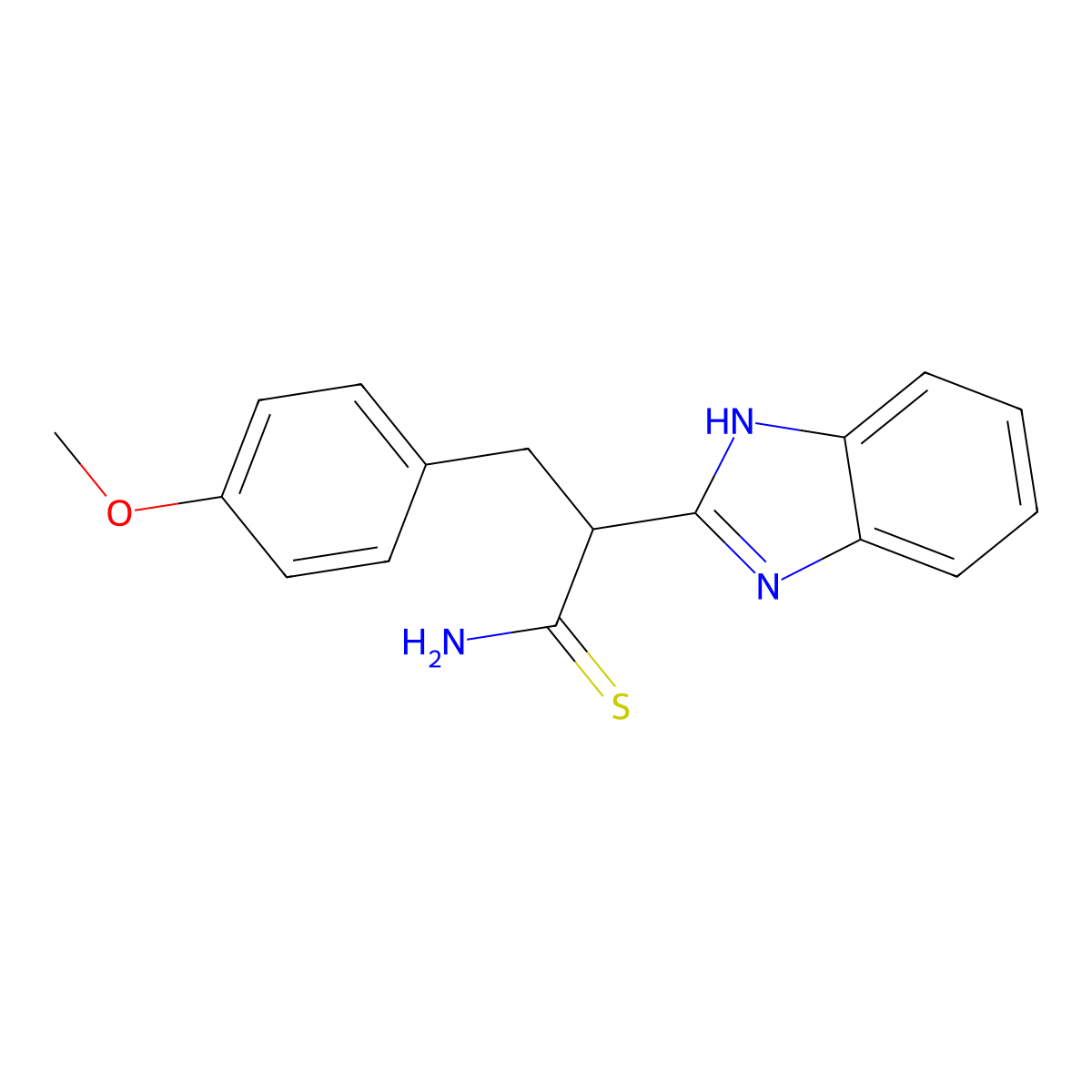 2-(1H-1,3-benzodiazol-2-yl)-3-(4-methoxyphenyl)propanethioamide molecular structure, CAS 1260918-96-4