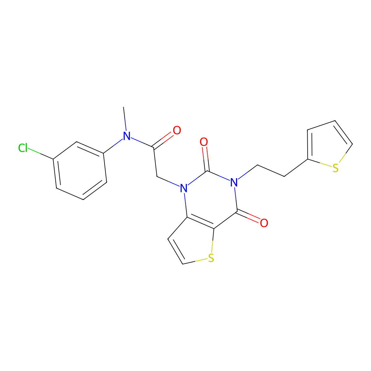 N-(3-chlorophenyl)-2-(2,4-dioxo-3-(2-(thiophen-2-yl)ethyl)-3,4-dihydrothieno[3,2-d]pyrimidin-1(2H)-yl)-N-methylacetamide molecular structure, CAS 1260919-43-4