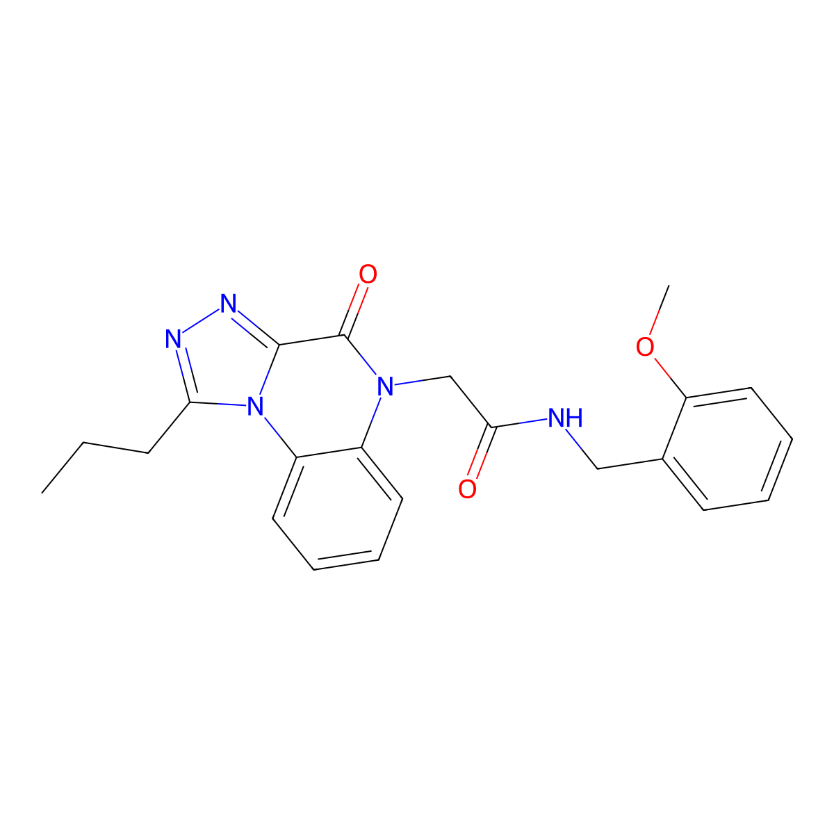N-(2-methoxybenzyl)-2-(4-oxo-1-propyl[1,2,4]triazolo[4,3-a]quinoxalin-5(4H)-yl)acetamide molecular structure, CAS 1260920-69-1