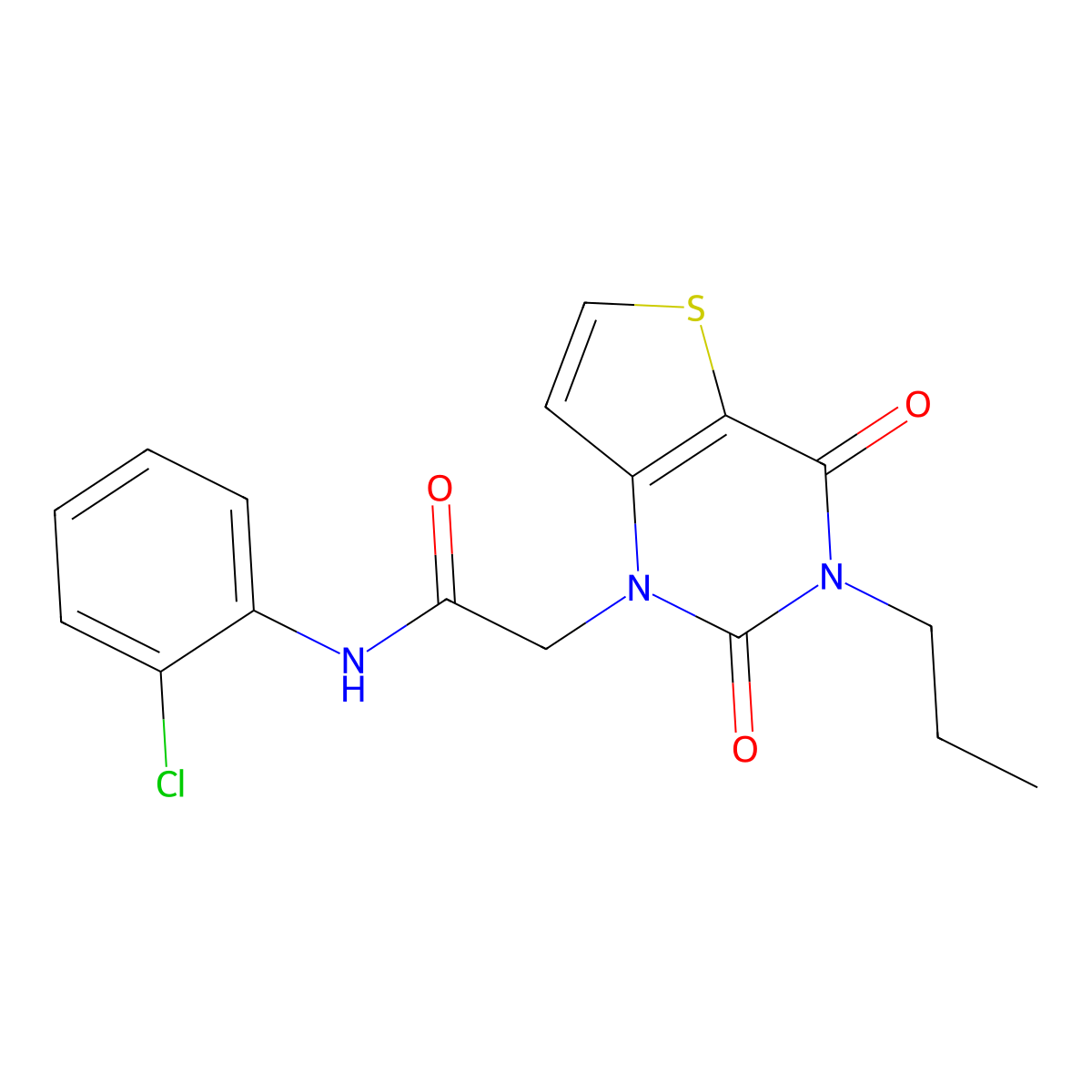 N-(2-chlorophenyl)-2-(2,4-dioxo-3-propyl-3,4-dihydrothieno[3,2-d]pyrimidin-1(2H)-yl)acetamide molecular structure, CAS 1260921-16-1