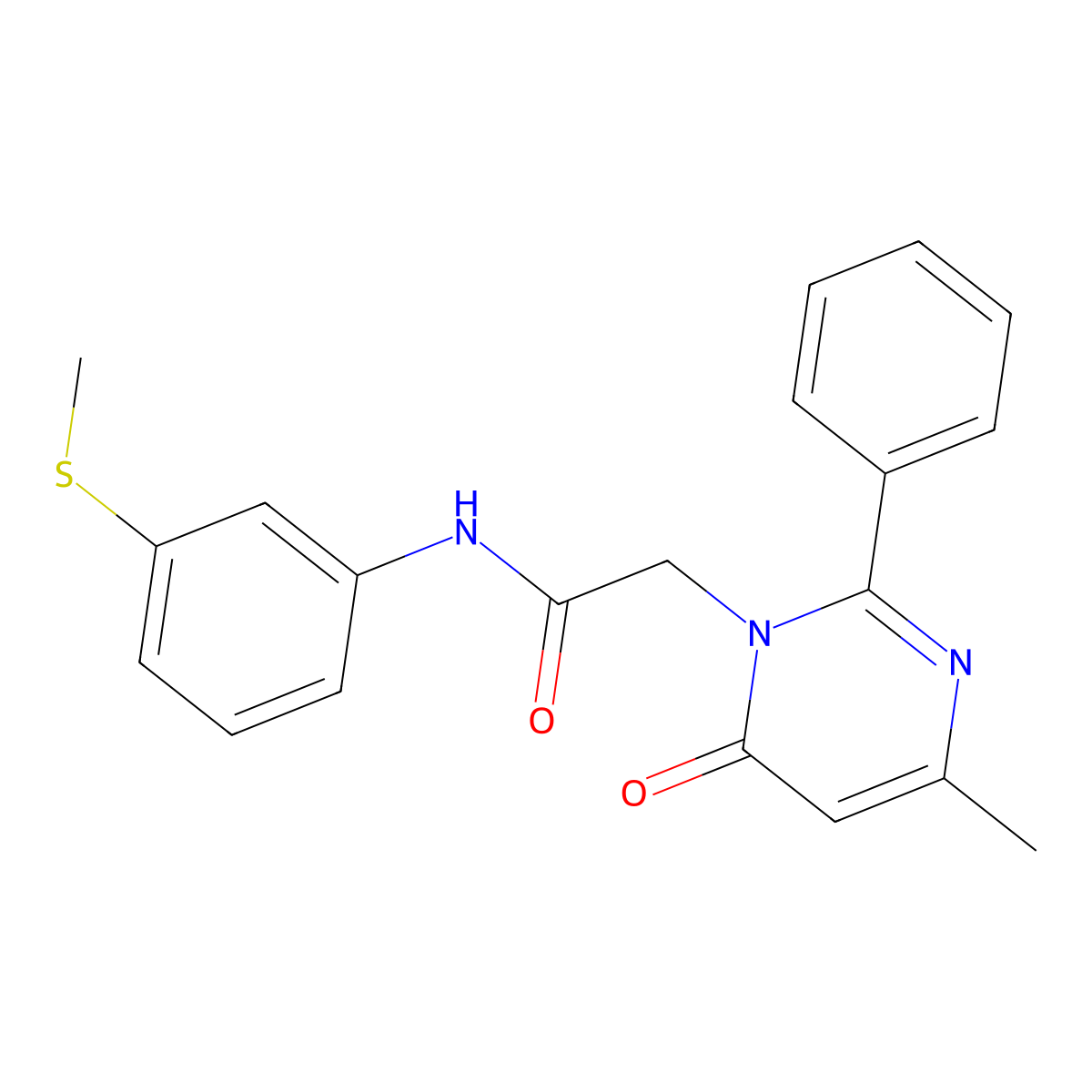 2-(4-methyl-6-oxo-2-phenylpyrimidin-1(6H)-yl)-N-[3-(methylsulfanyl)phenyl]acetamide molecular structure, CAS 1260921-69-4