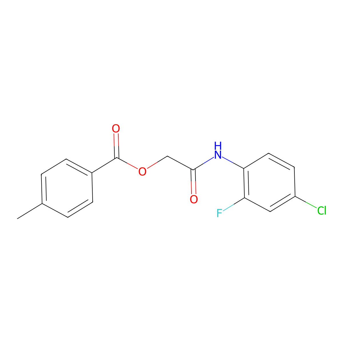 [2-(4-Chloro-2-fluoroanilino)-2-oxoethyl] 4-methylbenzoate molecular structure, CAS 1260922-13-1