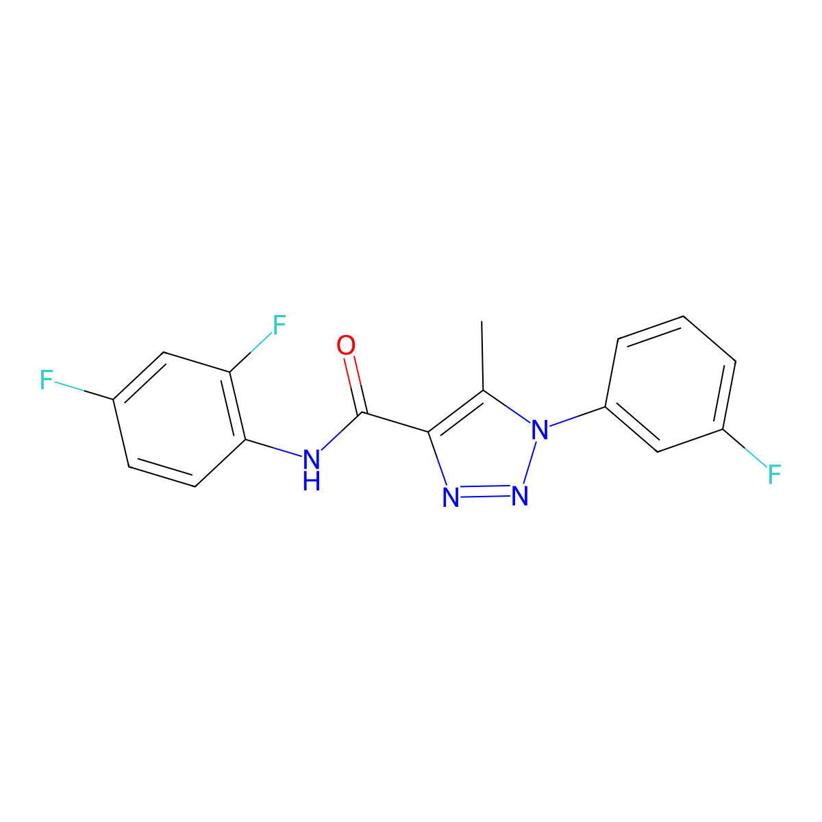 N-(2,4-difluorophenyl)-1-(3-fluorophenyl)-5-methyl-1H-1,2,3-triazole-4-carboxamide molecular structure, CAS 1260922-93-7